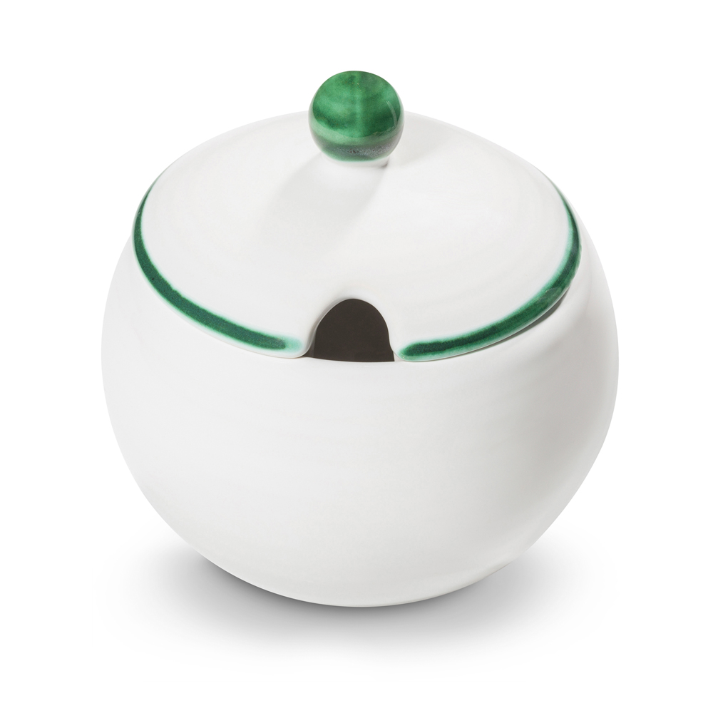 Gmundner Zuckerdose "Grüner Rand" 484066