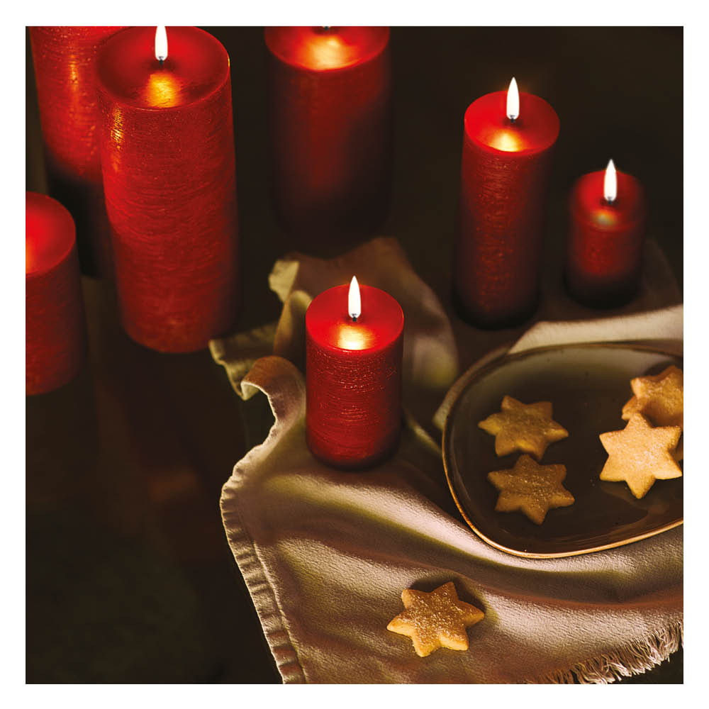 Uyuni LED-Stumpenkerze "Pillar" rot 617627