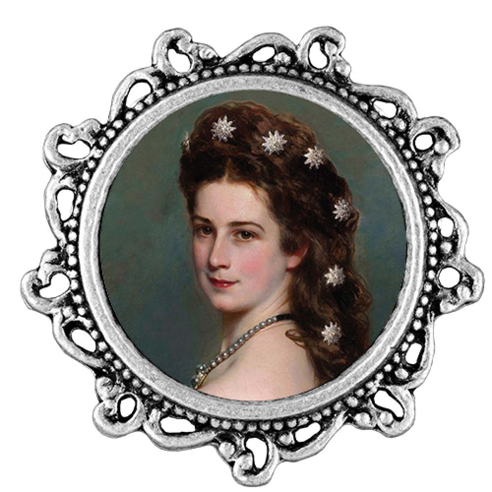 Gaudiknopf Anstecker 20 mm verziert "Sissi" 645808