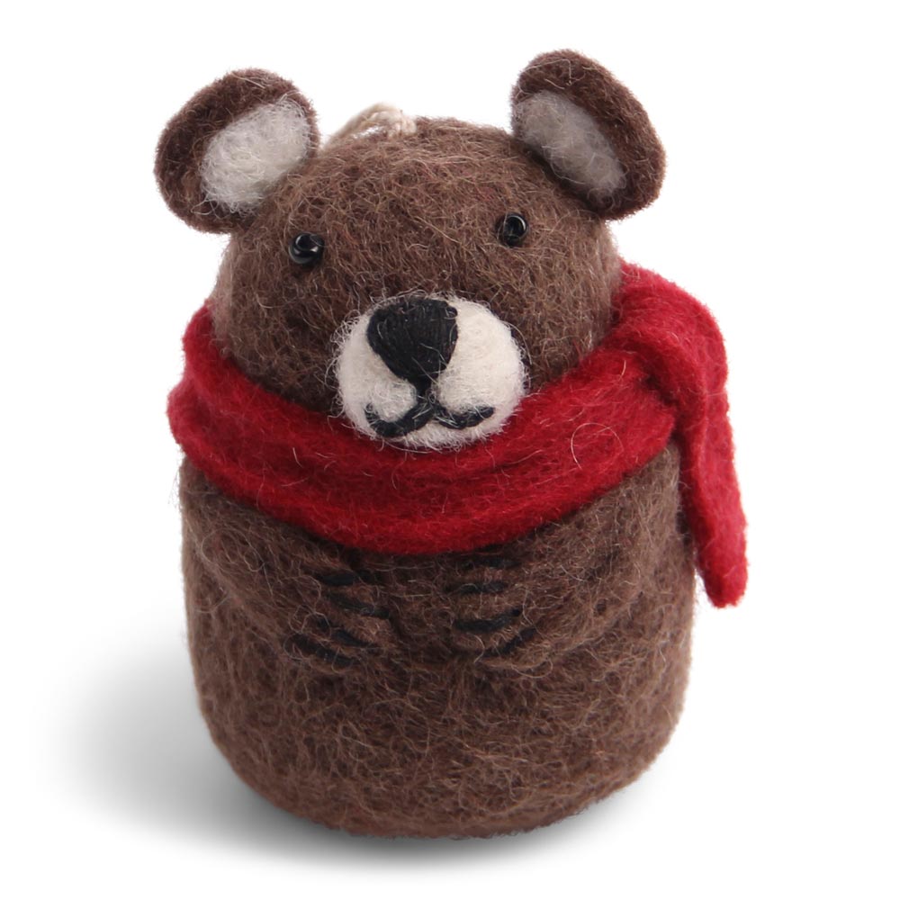 En Gry & Sif Filzfigur "Braunbär mit Schal" 616765