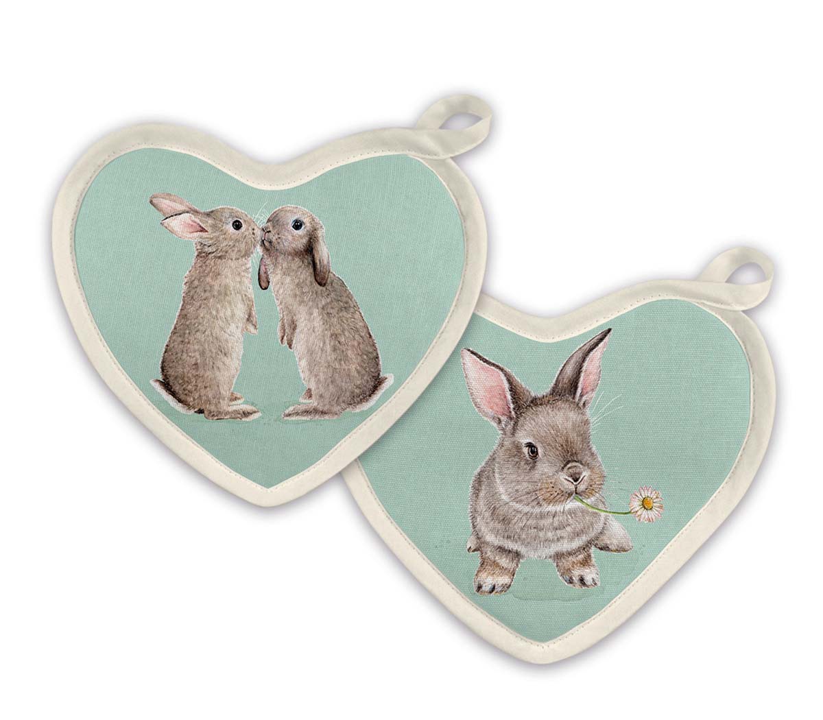 Maluu Topflappen-Paar Herzform " Bunny Bliss" 650534