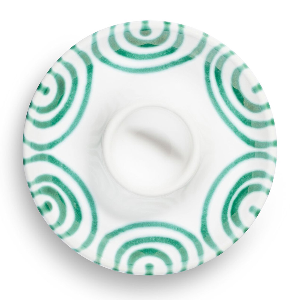 Gmundner Eierbecherteller "Grüngeflammt" 115794