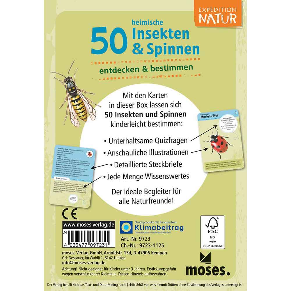 Moses Kartenset - 50 heimische Insekten & Spinne "Expedition Natur"