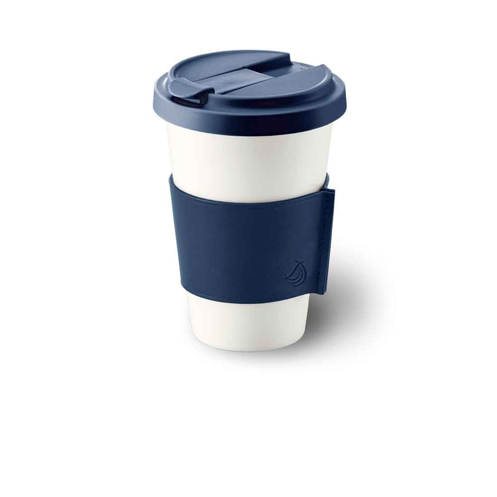 DIBBERN Coffee to go Becher mit Lederbanderole "Bone China weiss" 588130