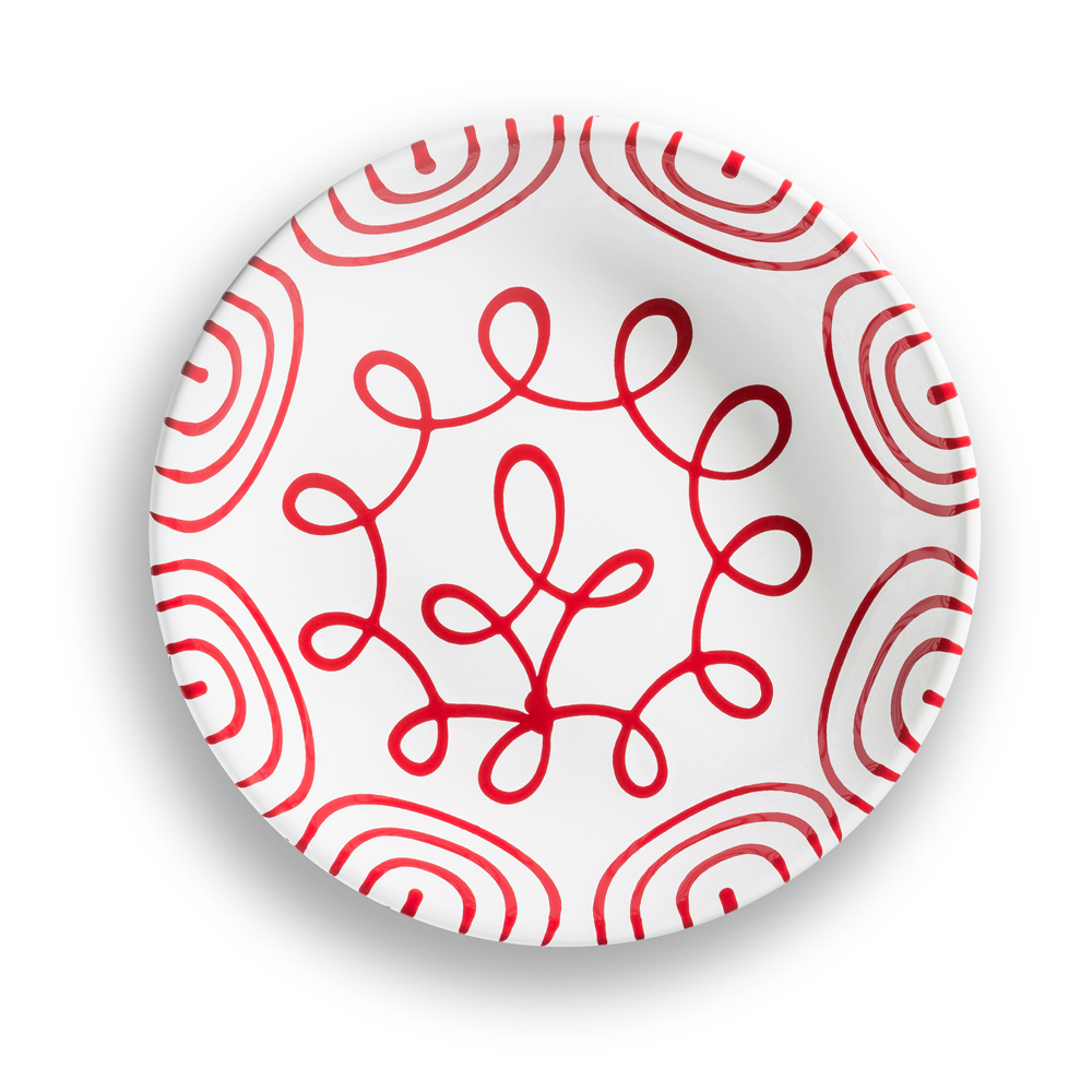 Gmundner Suppenteller "Rotgeflammt" 353161