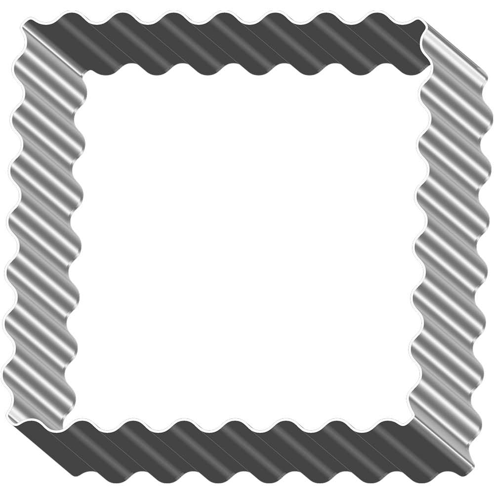 Folkroll Ausstecher Quadrat gewellt, Edelstahl 6x6cm 606578