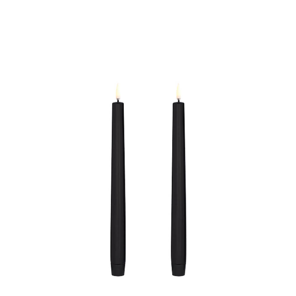 Uyuni LED Candle 2-Pack Plain Black "Taper" 617657