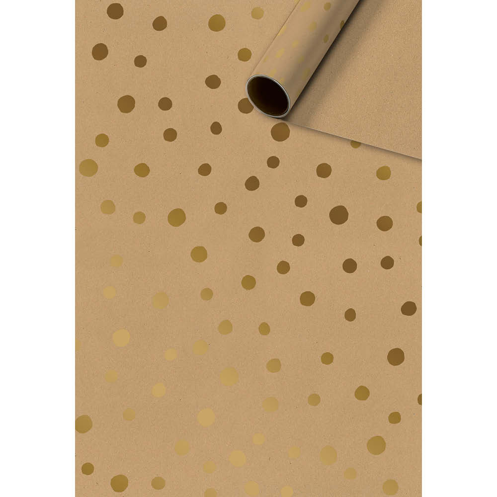 Stewo Geschenkpapier 70cm/2m Nuna Kraftppaier-gold 643864