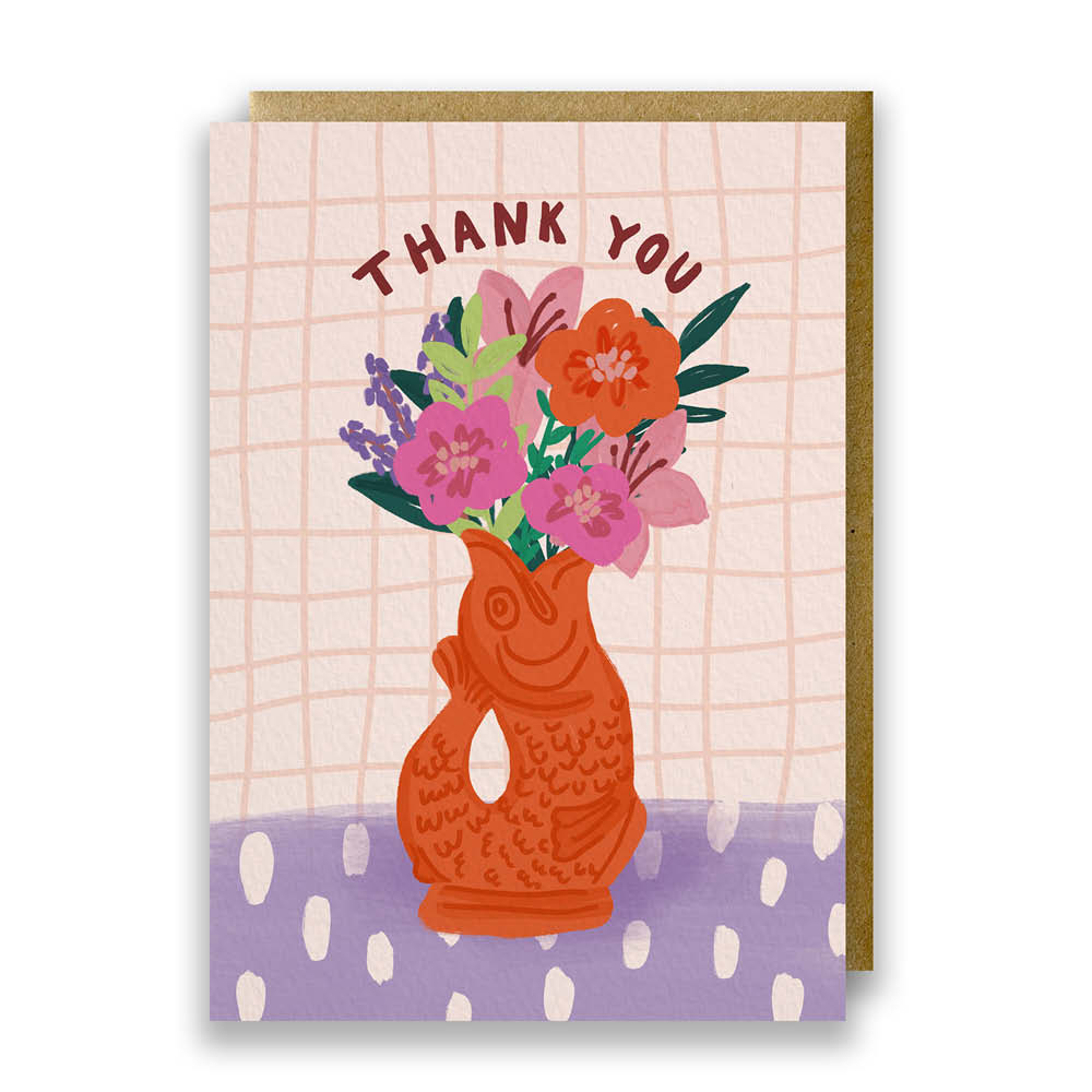 Gluckigluck Grußkarte "Thank you" Orange