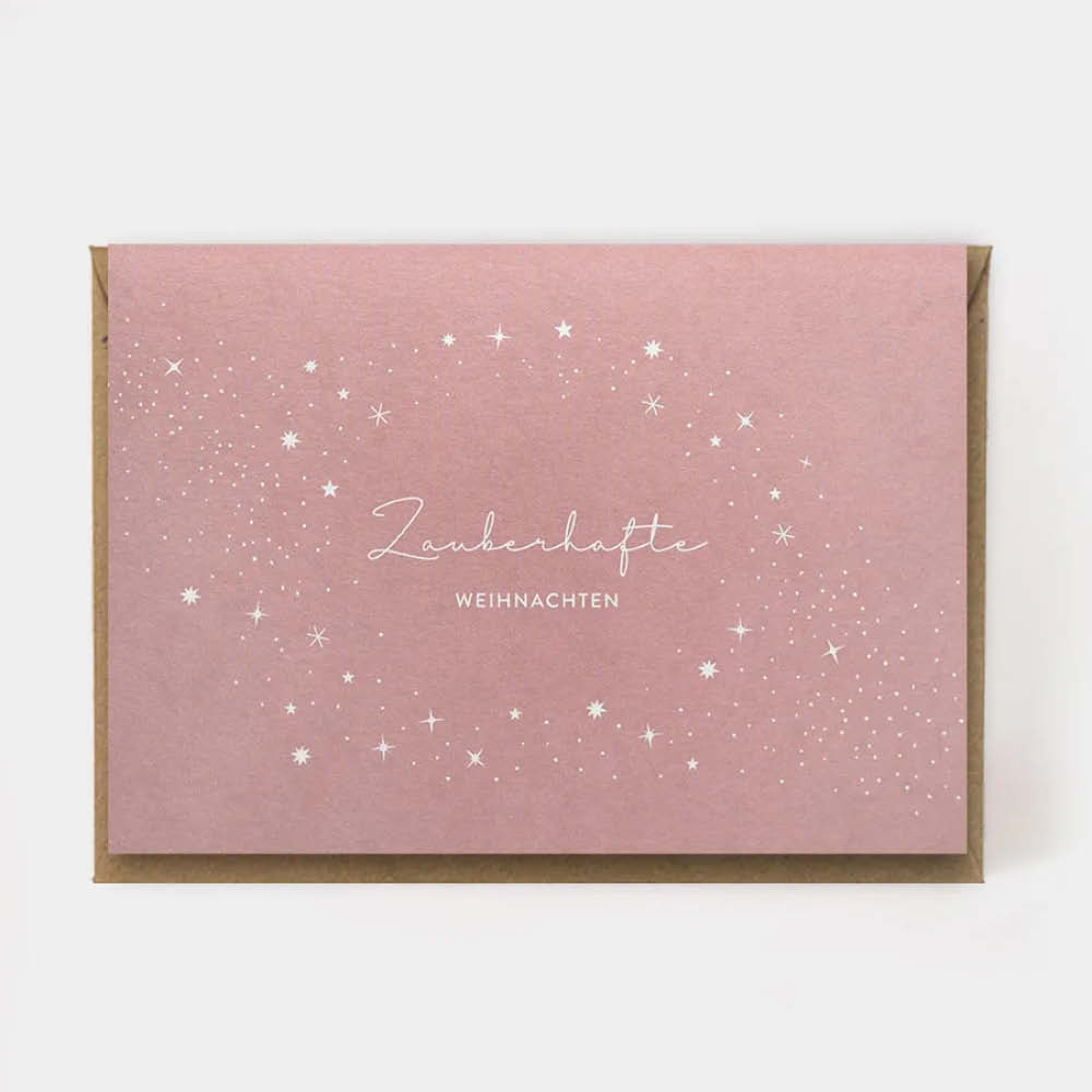 Kartenmarie Klappkarte Zauberhafte Weihnachten rosa 639257