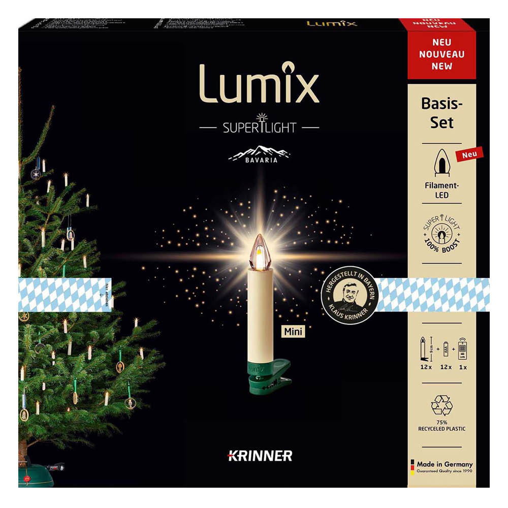 Kirnner Christbaumkerzen Lumix Superlight "Bavaria Mini" 12-er Basis-Set 633013