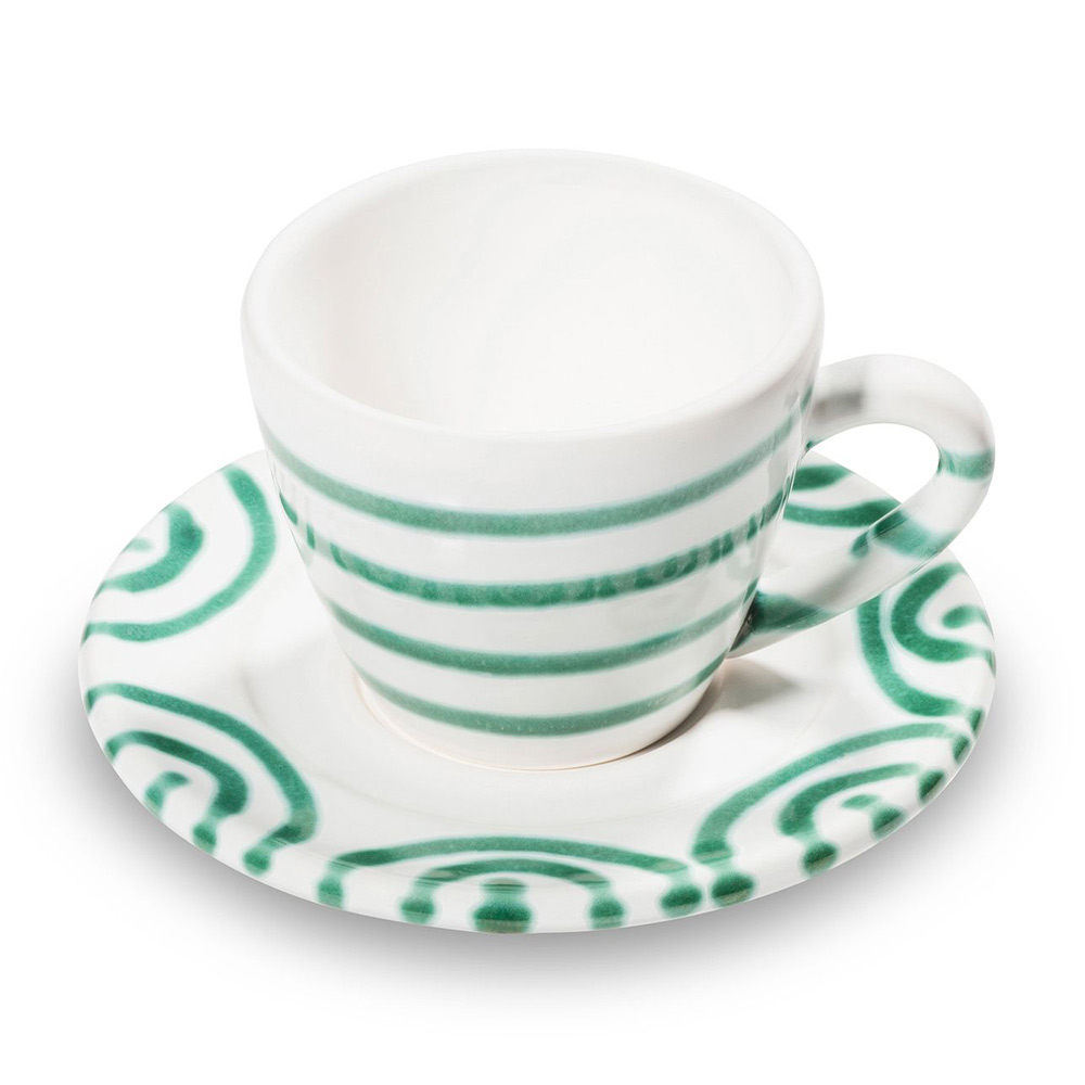 Gmundner Espressotasse 2-tlg. "Grüngeflammt" 464363