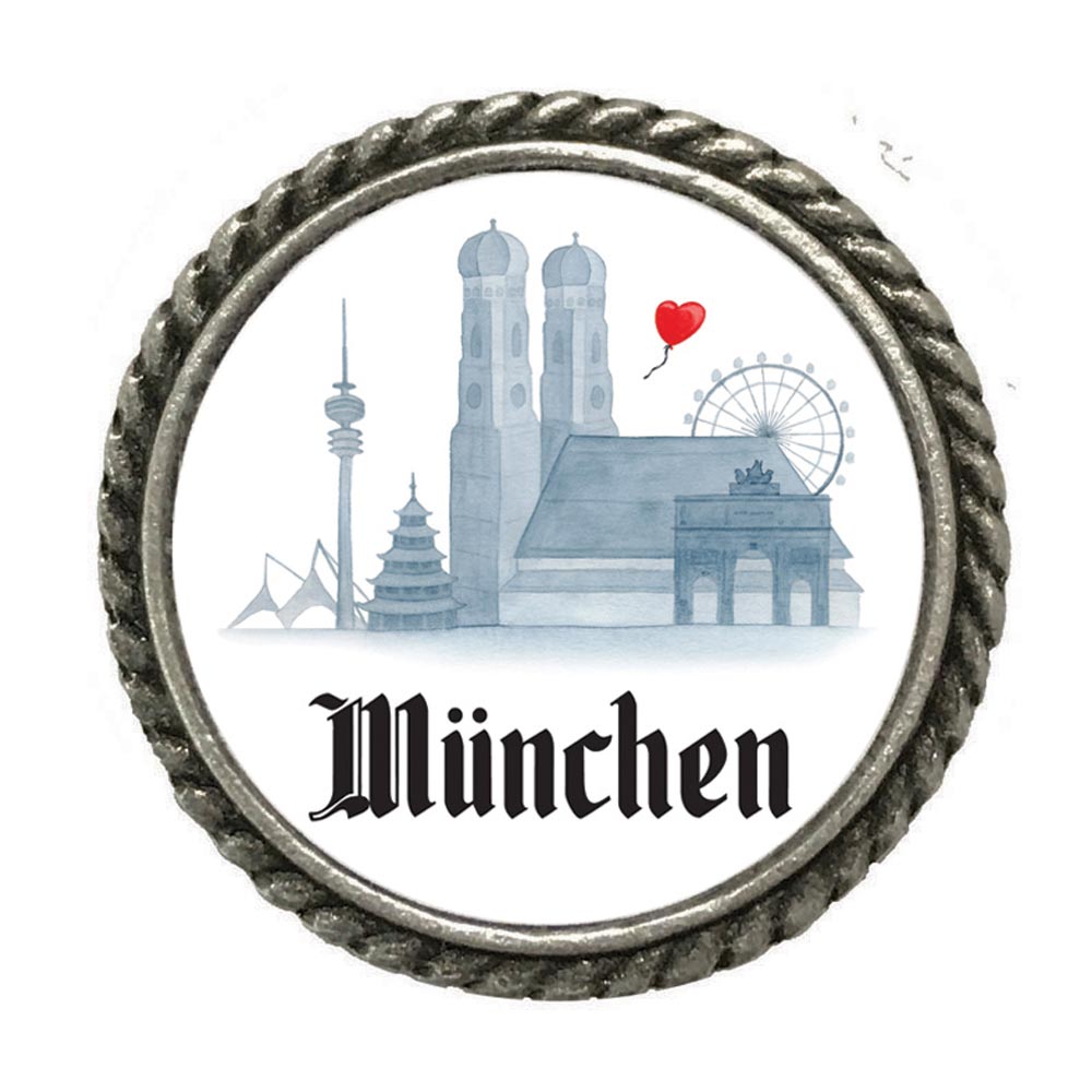 Gaudiknopf Anstecker "Ein Herz für München" 617702
