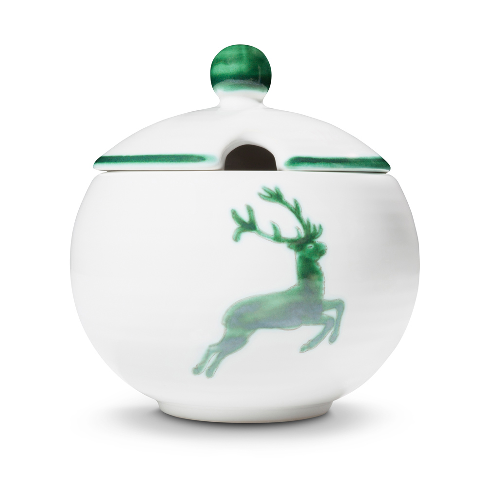 Gmundner Zuckerdose "Grüner Hirsch" 299901