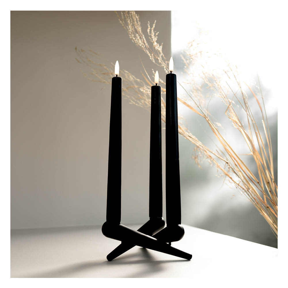 Uyuni LED Candle 2-Pack Plain Black "Taper" 617657