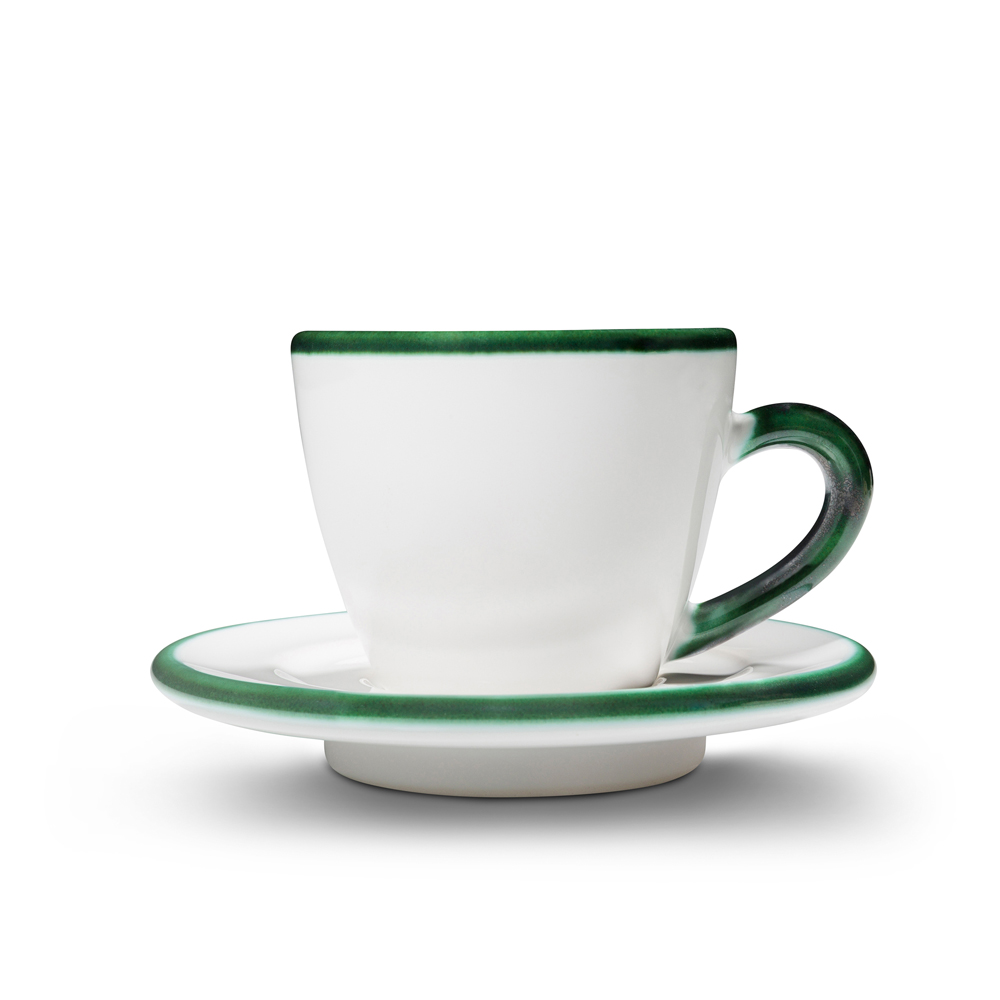 Gmundner Espressotasse "grüner Rand" 560282