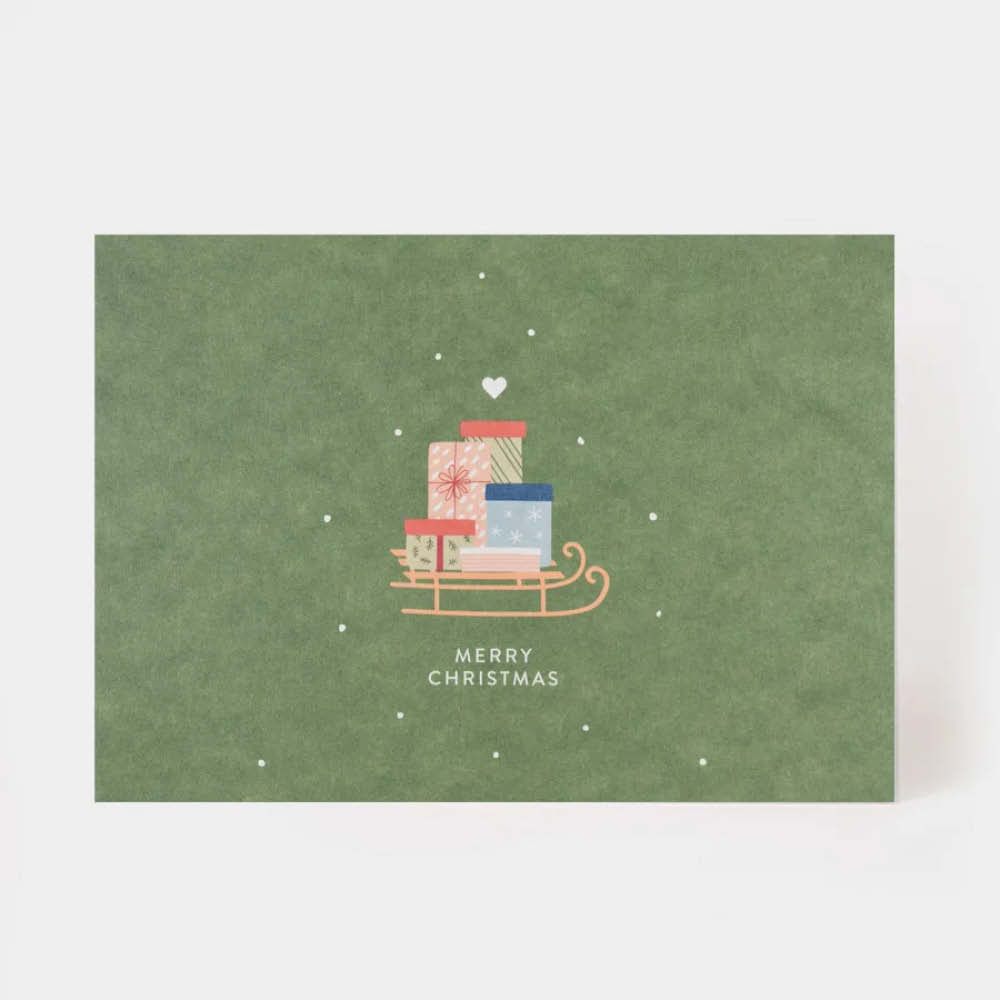Kartenmarie Postkarte Merry Christmas Schlitten 639282