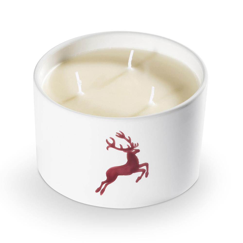 Gmundner Dose mit Kerze "Bordeauxroter Hirsch" 594021