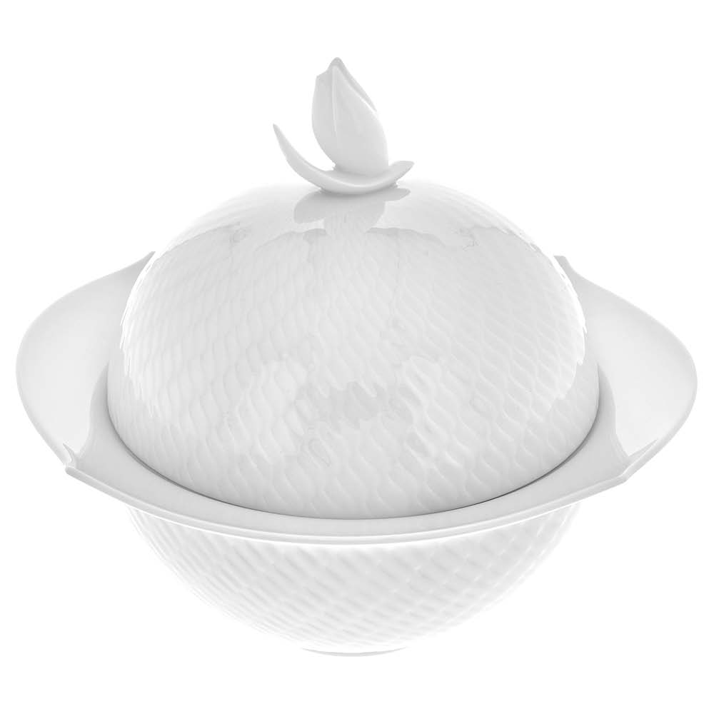 MEISSEN Deckelschüssel "Wellenspiel Relief" weiß 621050