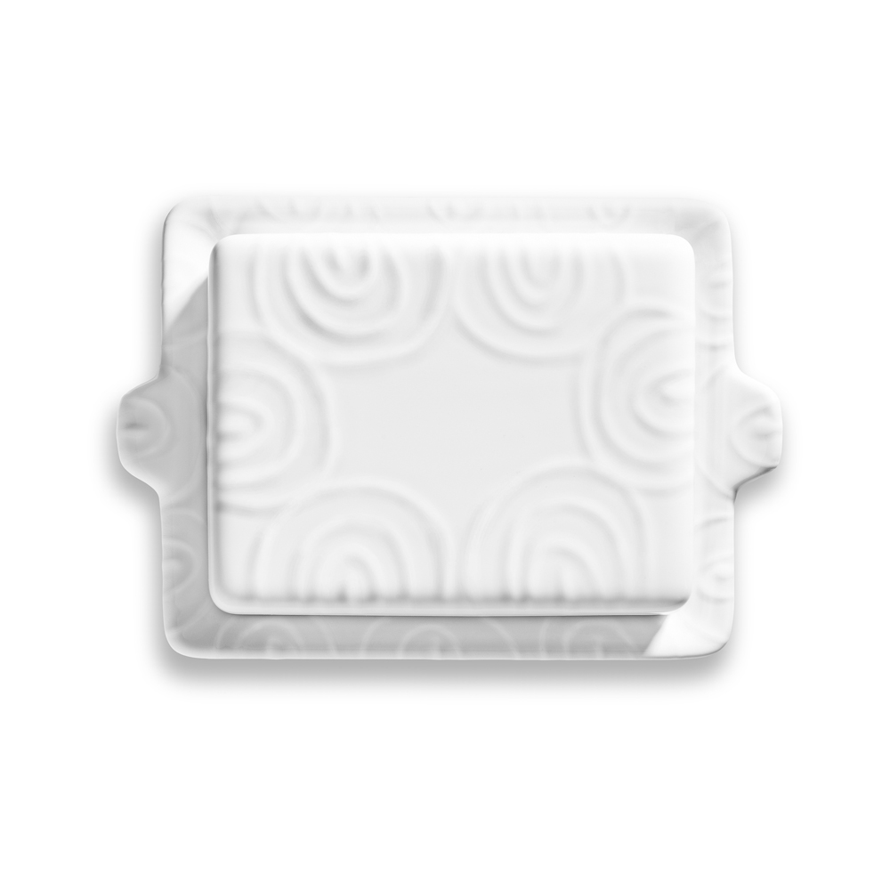 Gmundner Butterdose "Weißgeflammt" 575066