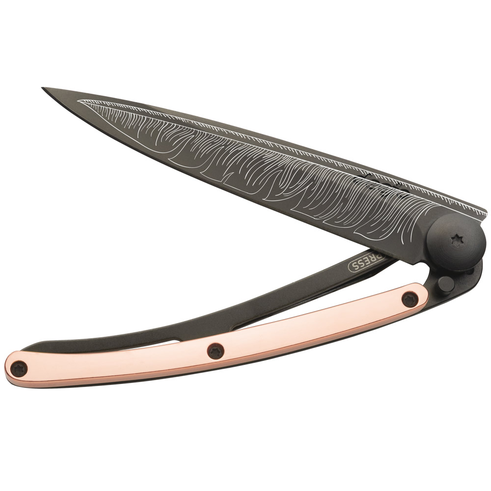 Deejo Taschenmesser Roségold mit Motiv 606898