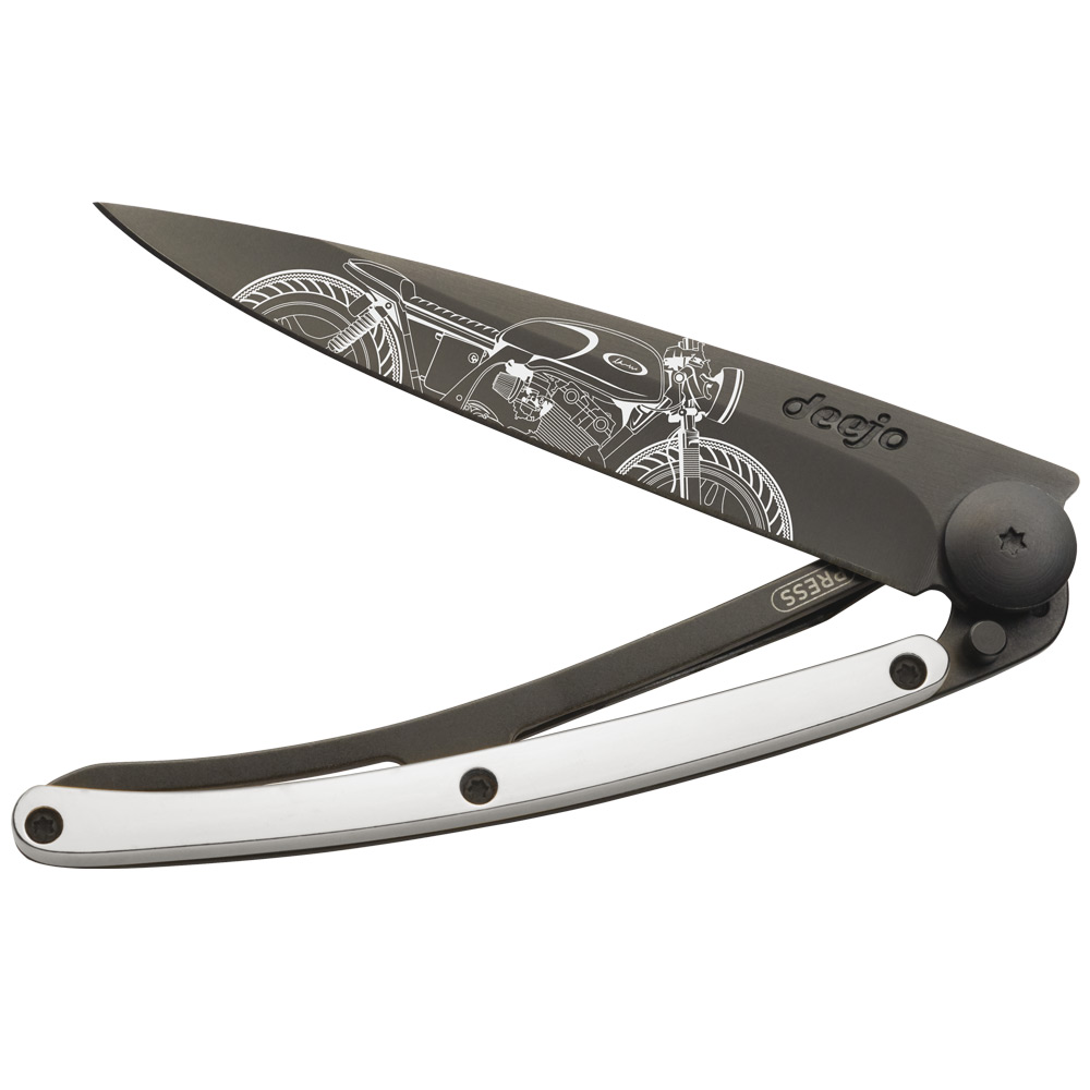 Deejo Taschenmesser Weißgold mit Motiv 606897