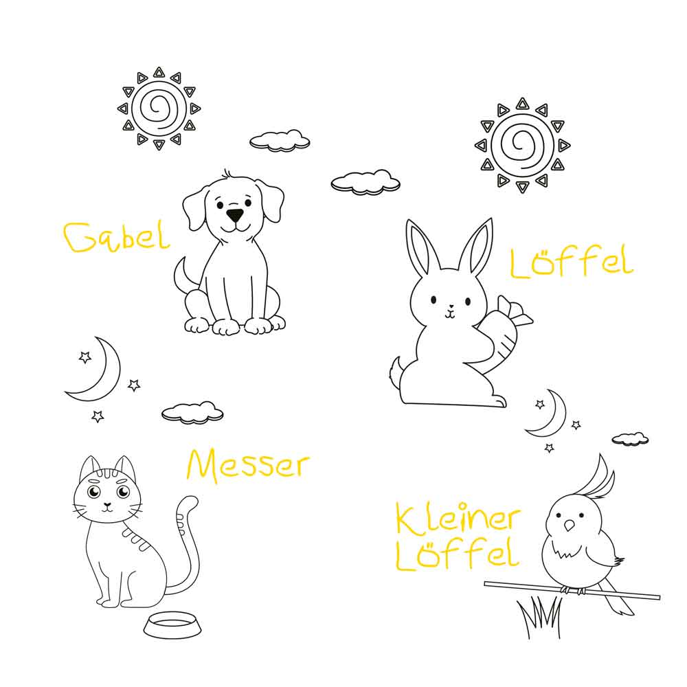 Cilio Kinderbesteck "LITTLE FRIENDS" 4tlg.