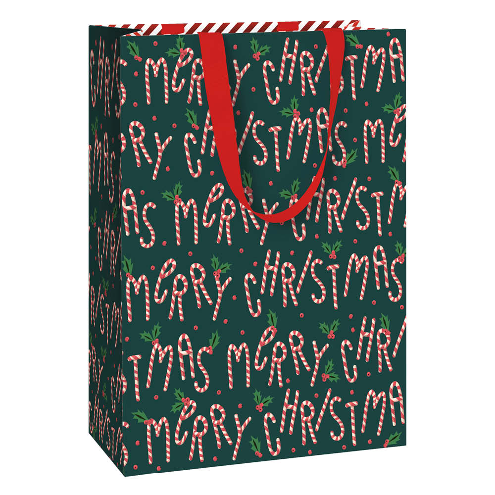 Stewo Geschenktasche 30x23x13cm Wim dunkelgrün Zuckerstange 631104