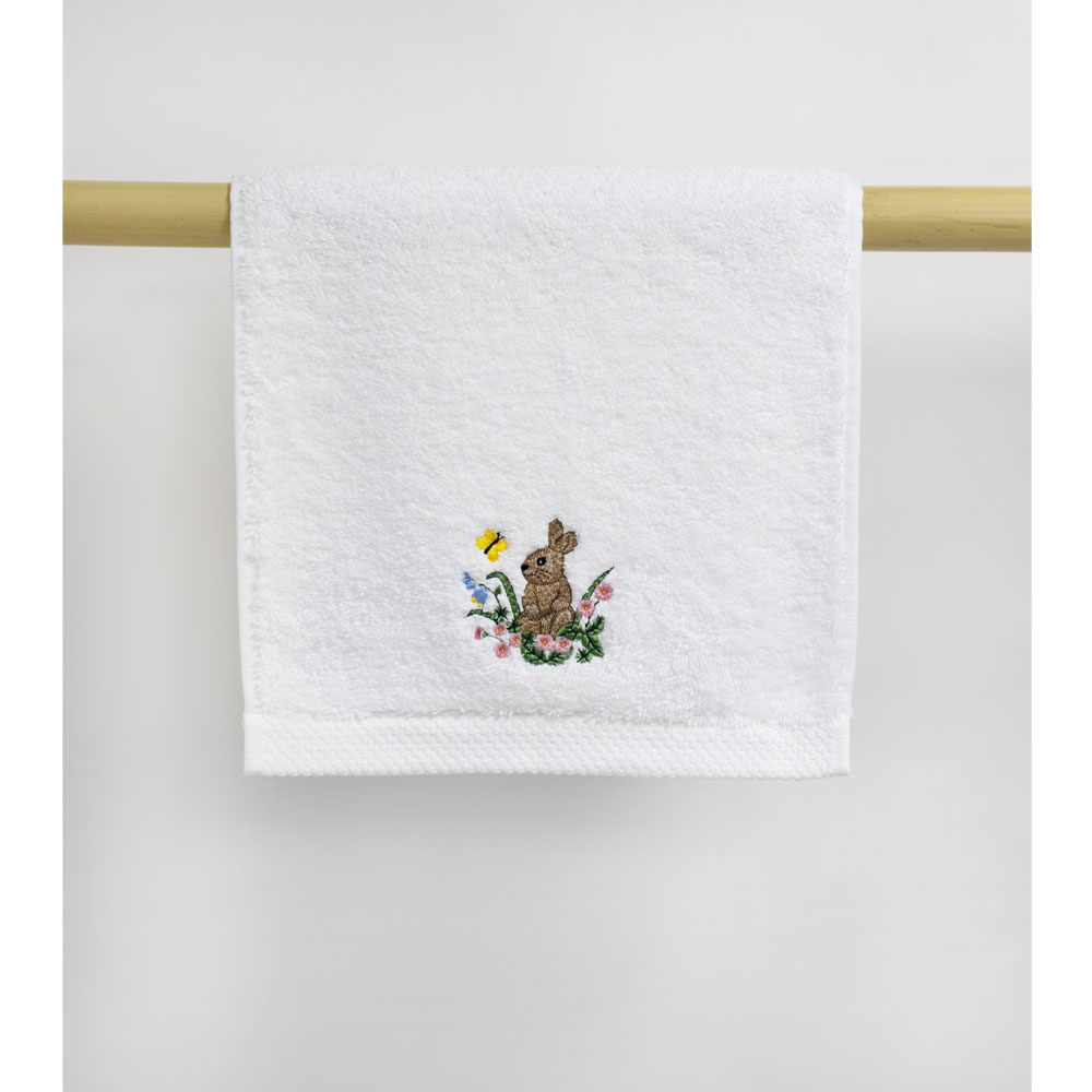 Lasa Frottiertuch "Hase mit Schmetterling" blanco 584710