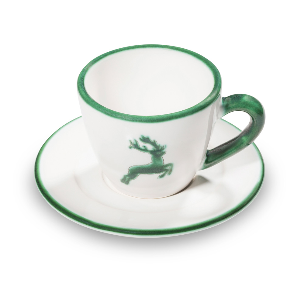 Gmundner Espressotasse 2-teilig "Grüner Hirsch" 464367