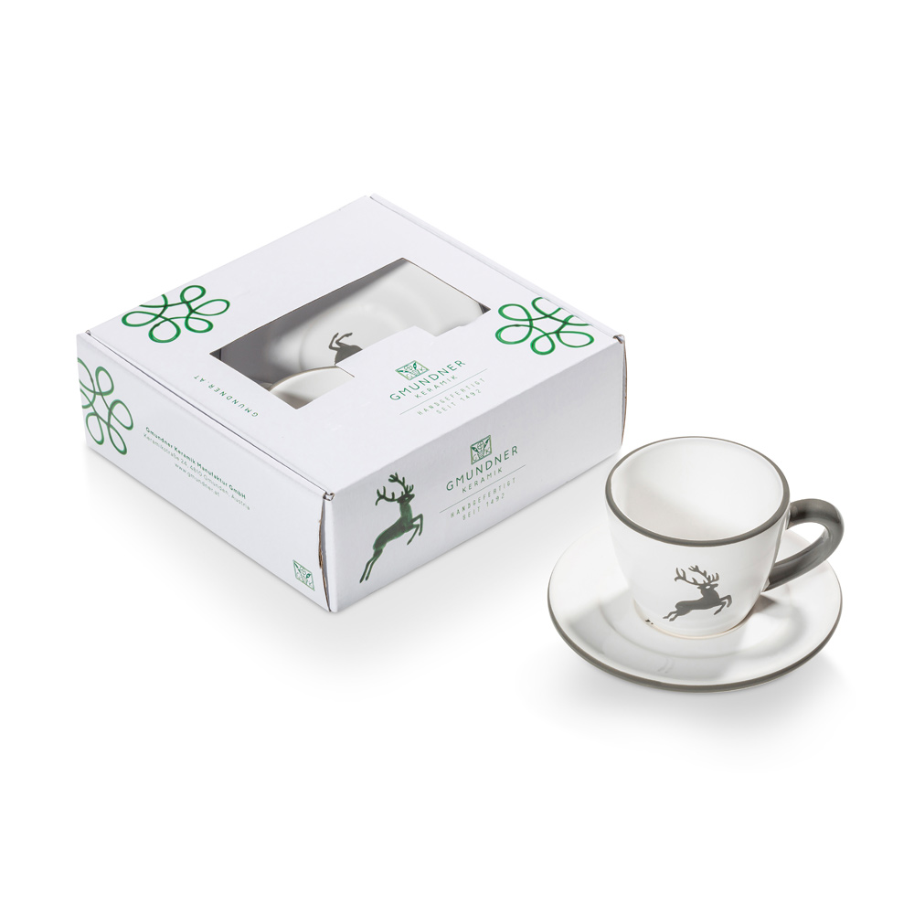 Gmundner Espressotasse 2-teilig "Grauer Hirsch" 464368