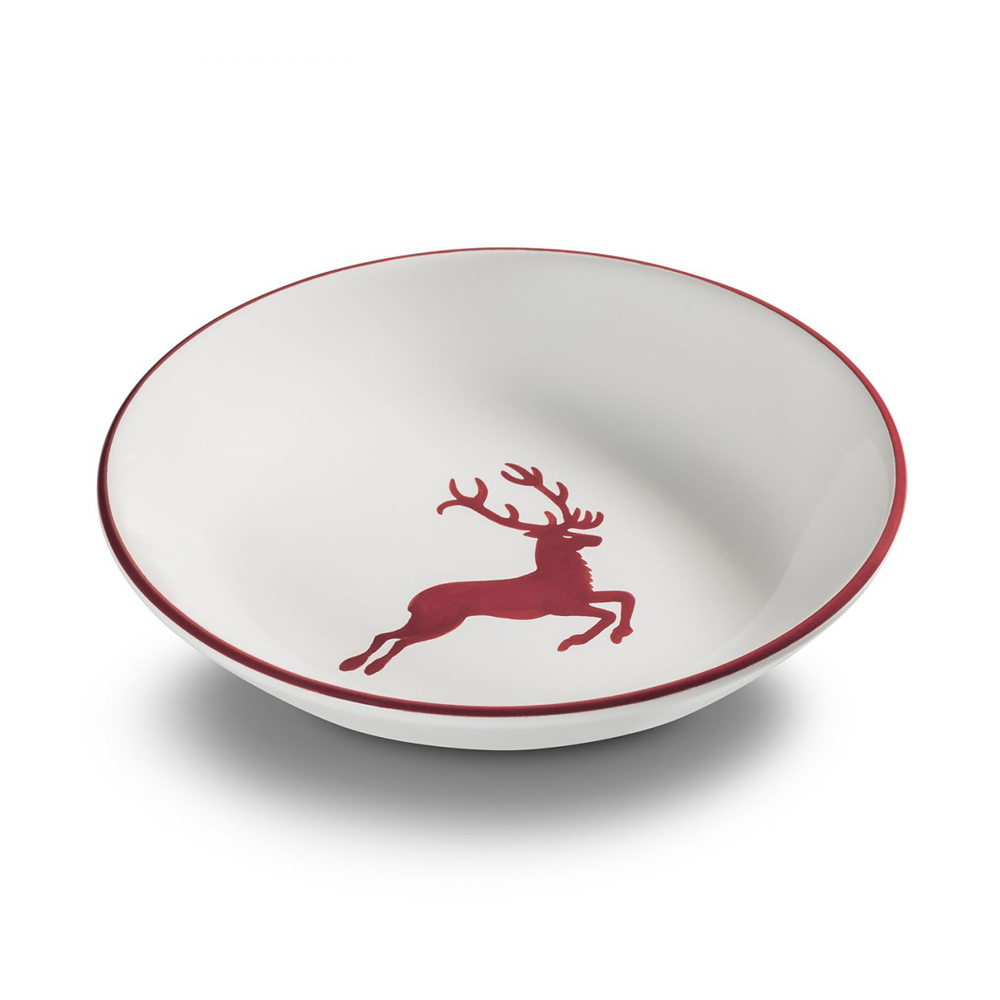Gmundner Suppenteller "Bordeauxroter Hirsch" 368913
