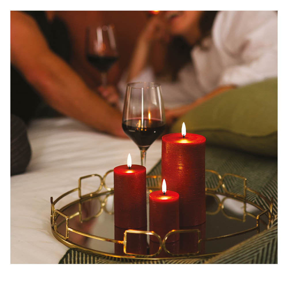 Uyuni LED-Stumpenkerze "Pillar" rot 617627