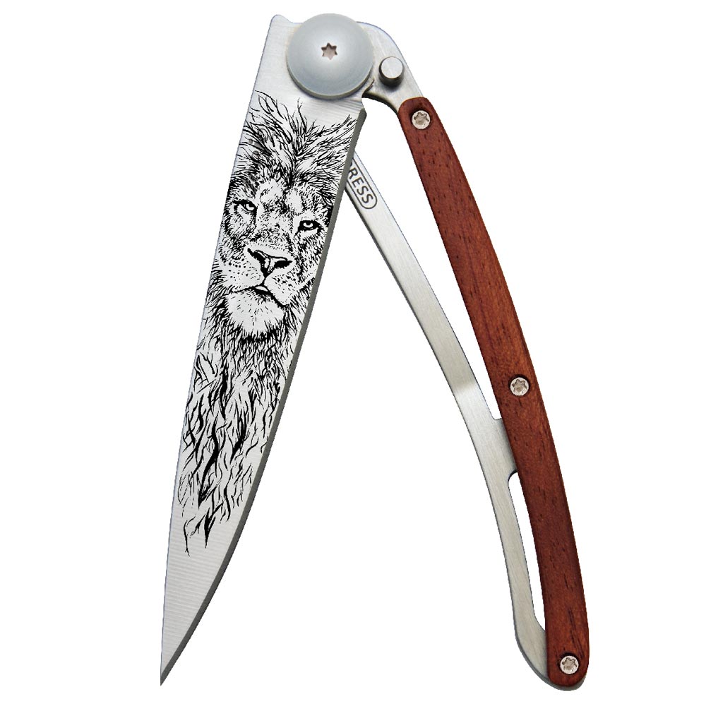 Deejo Taschenmesser Korallenholz mit Motiv 606841