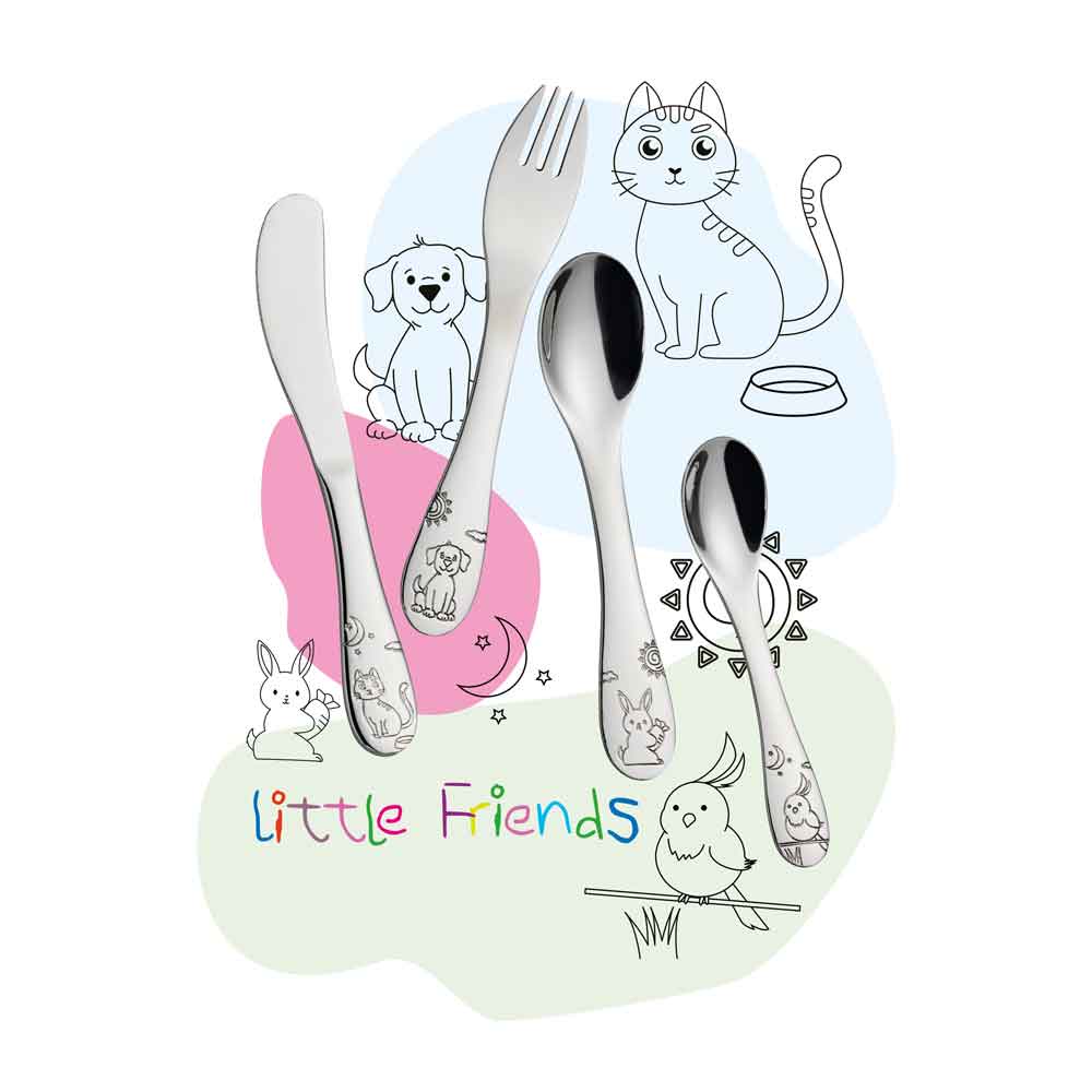 Cilio Kinderbesteck "LITTLE FRIENDS" 4tlg.