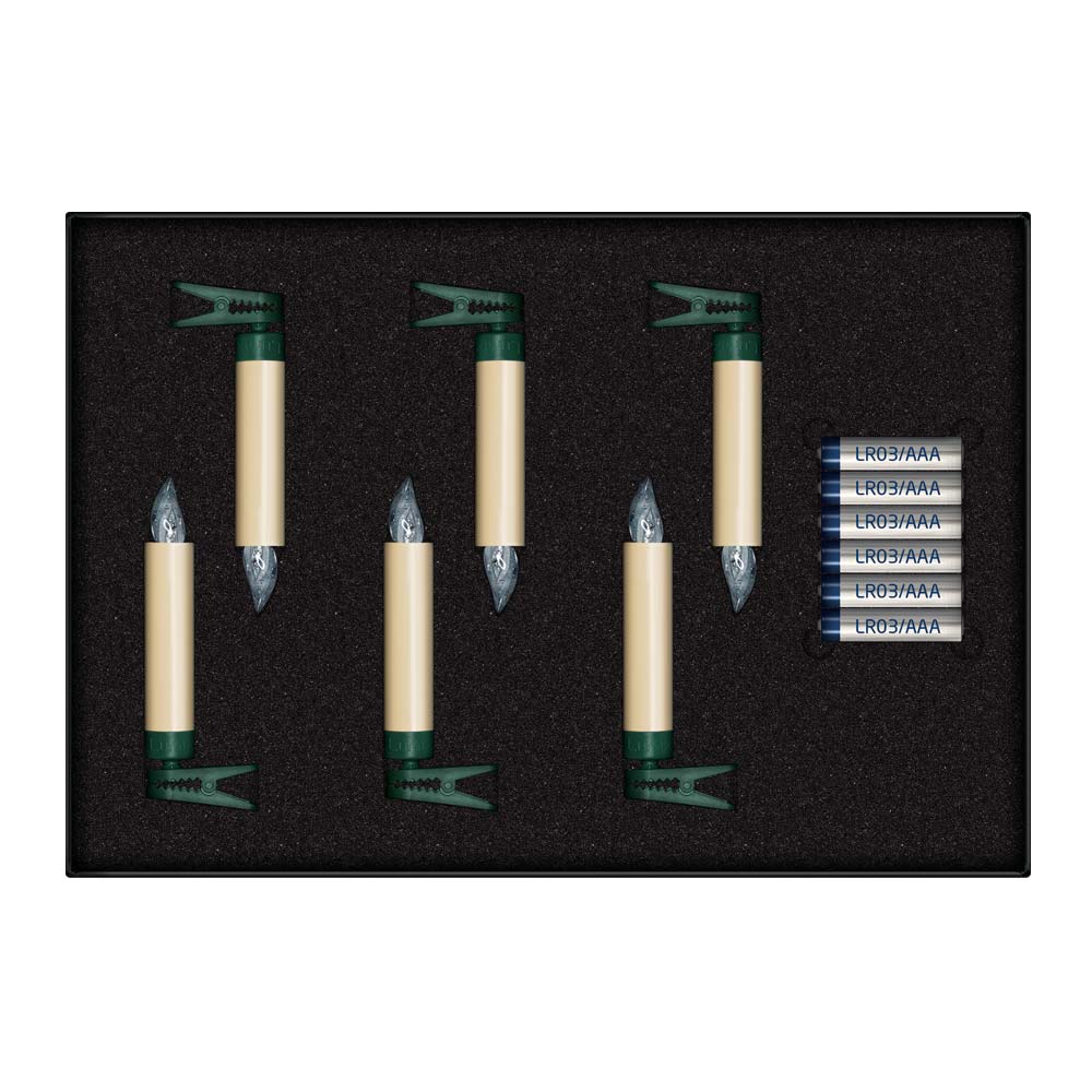 Krinner Christbaumkerze Mini Erweiterungs-Set "Lumix SuperLight Elfenbein" 550225