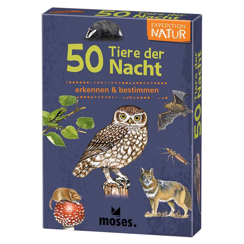 Moses Kartenset 50 Tiere der Nacht "Expedition Natur"