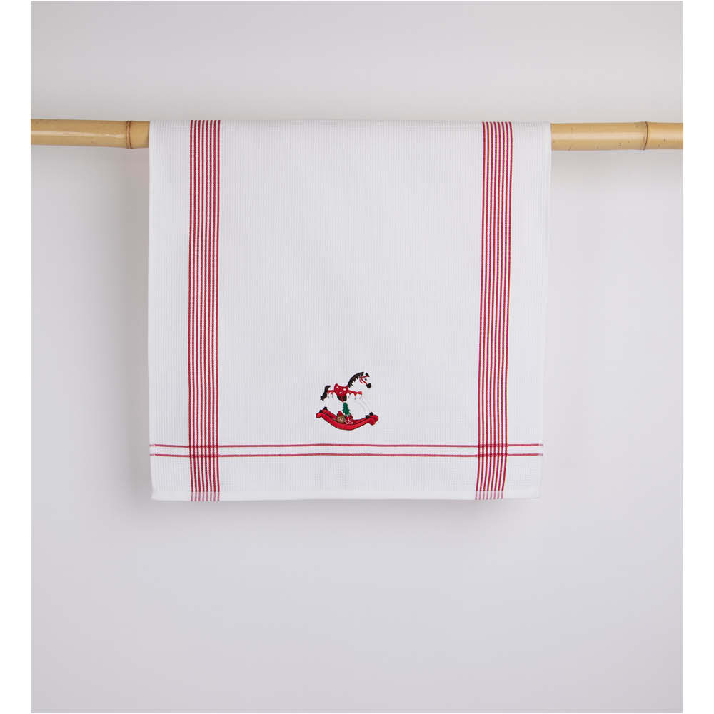 Kleinmann Geschirrtuch "Schaukelpferd" rot 50x70cm 631547