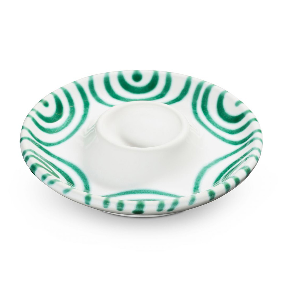 Gmundner Eierbecherteller "Grüngeflammt" 115794