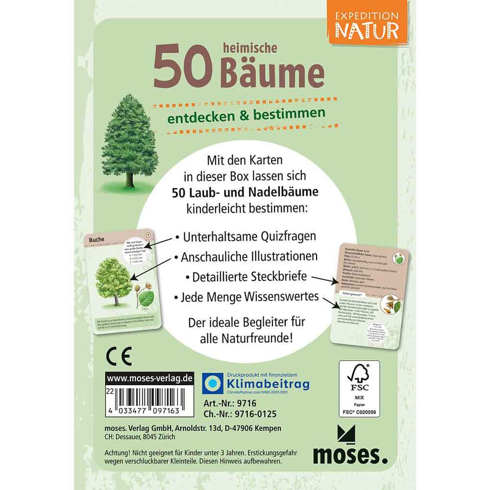 Moses Kartenset 50 heimische Bäume "Expedition Natur"