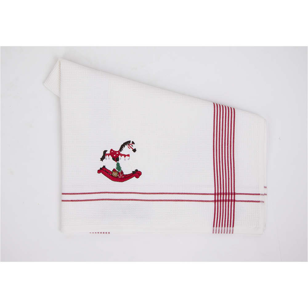 Kleinmann Geschirrtuch "Schaukelpferd" rot 50x70cm 631547