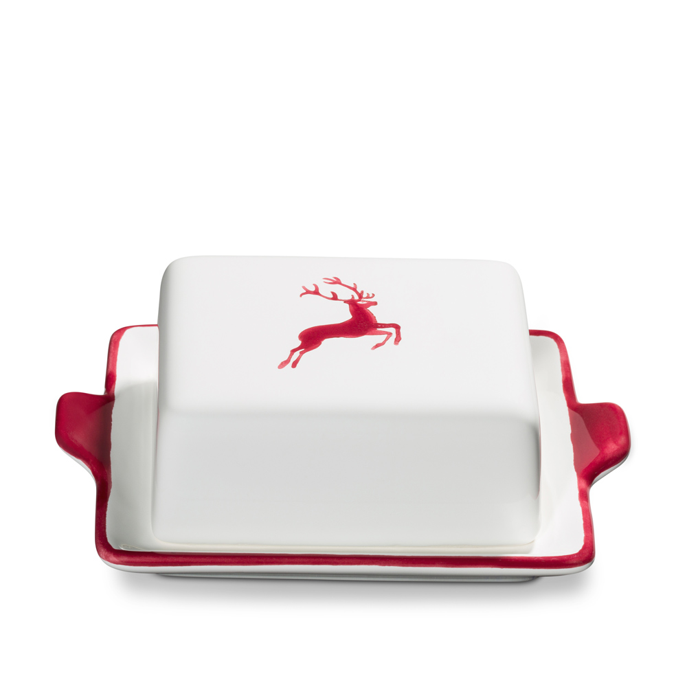 Gmundner Butterdose "Bordeauxroter Hirsch" 392693