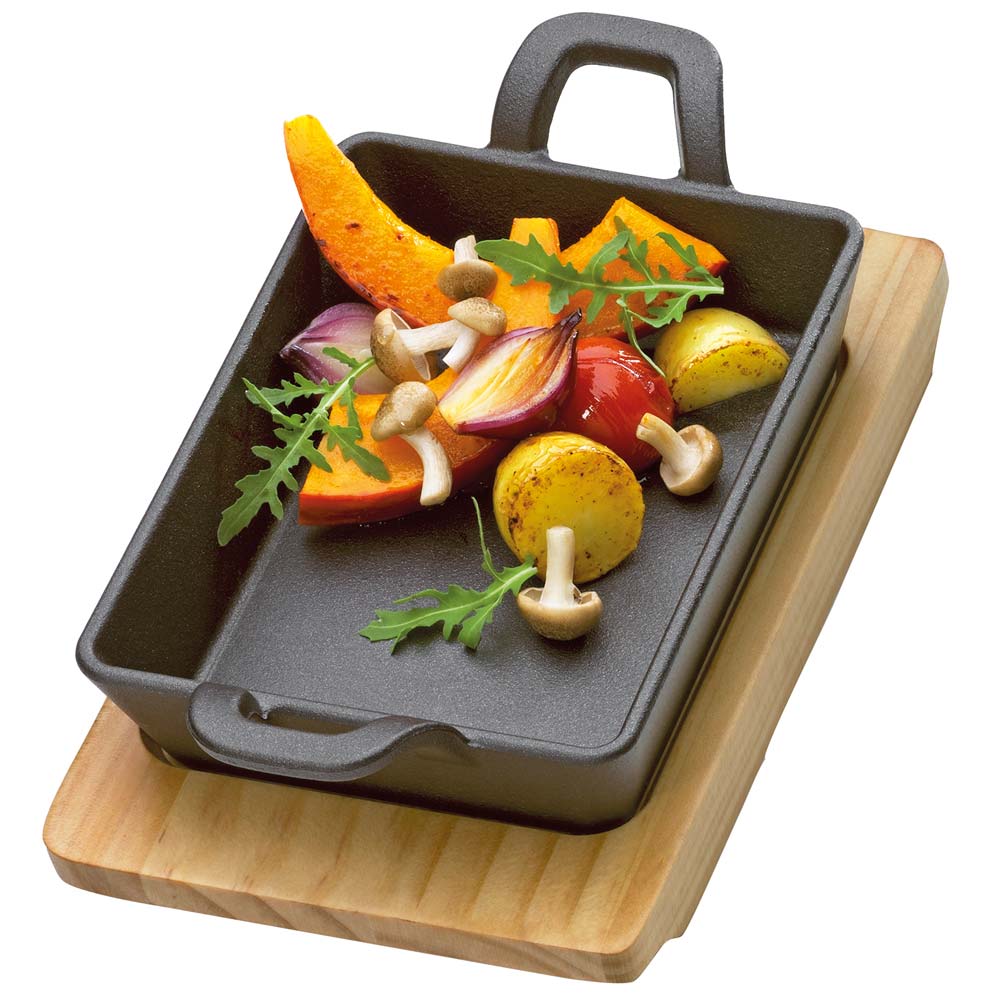 Küchenprofi Servierpfanne mit Holzbrett 595142