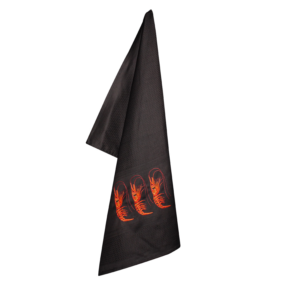 Servietten 49x49 cm, schwarz Garnelen 607904