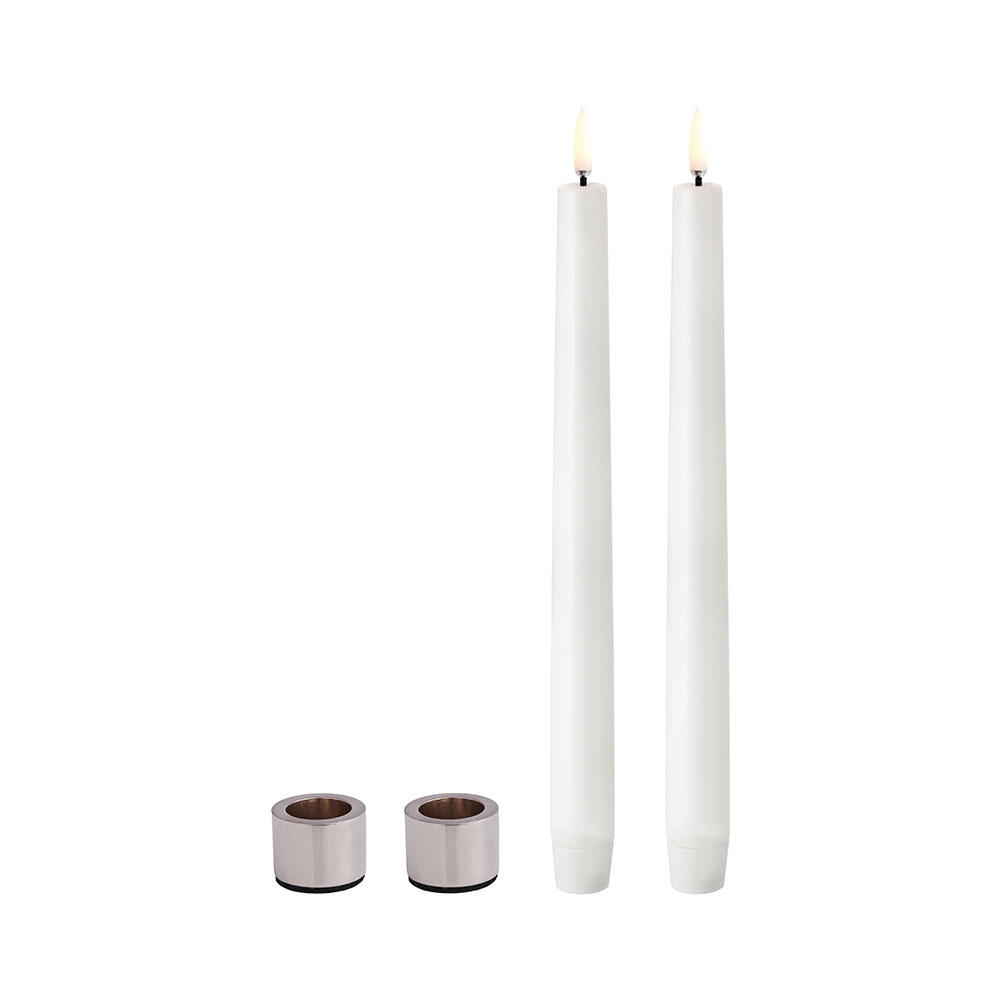 Uyuni 2er Set Kerzenhalter "Taper" - verchromt 646902