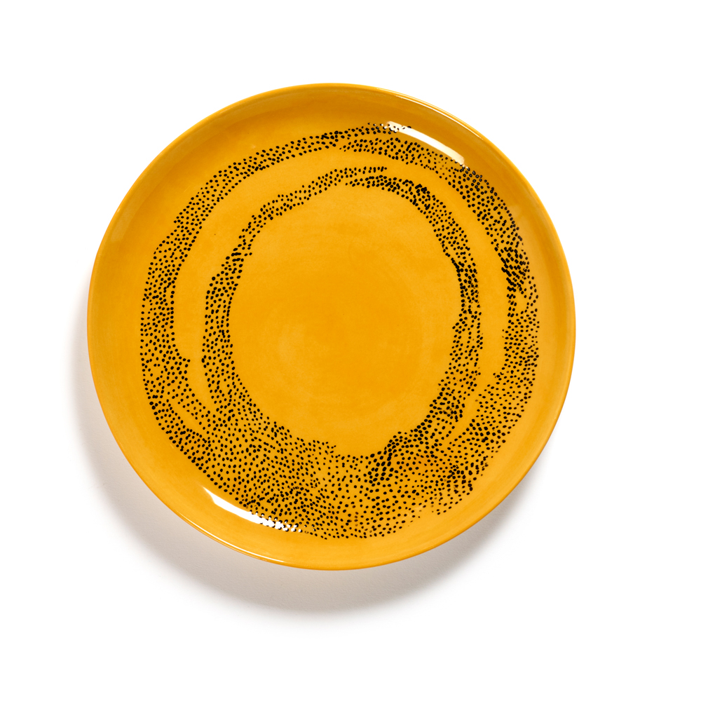 Serax Teller Black Feast "Sunny Yellow Swirl Dots" 601807
