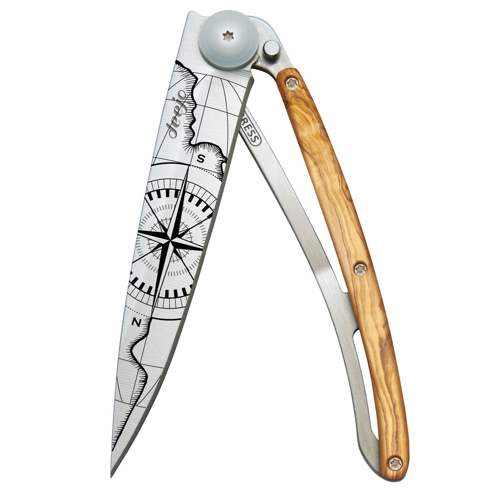 Deejo Taschenmesser Olivenholz mit Motiv 606839