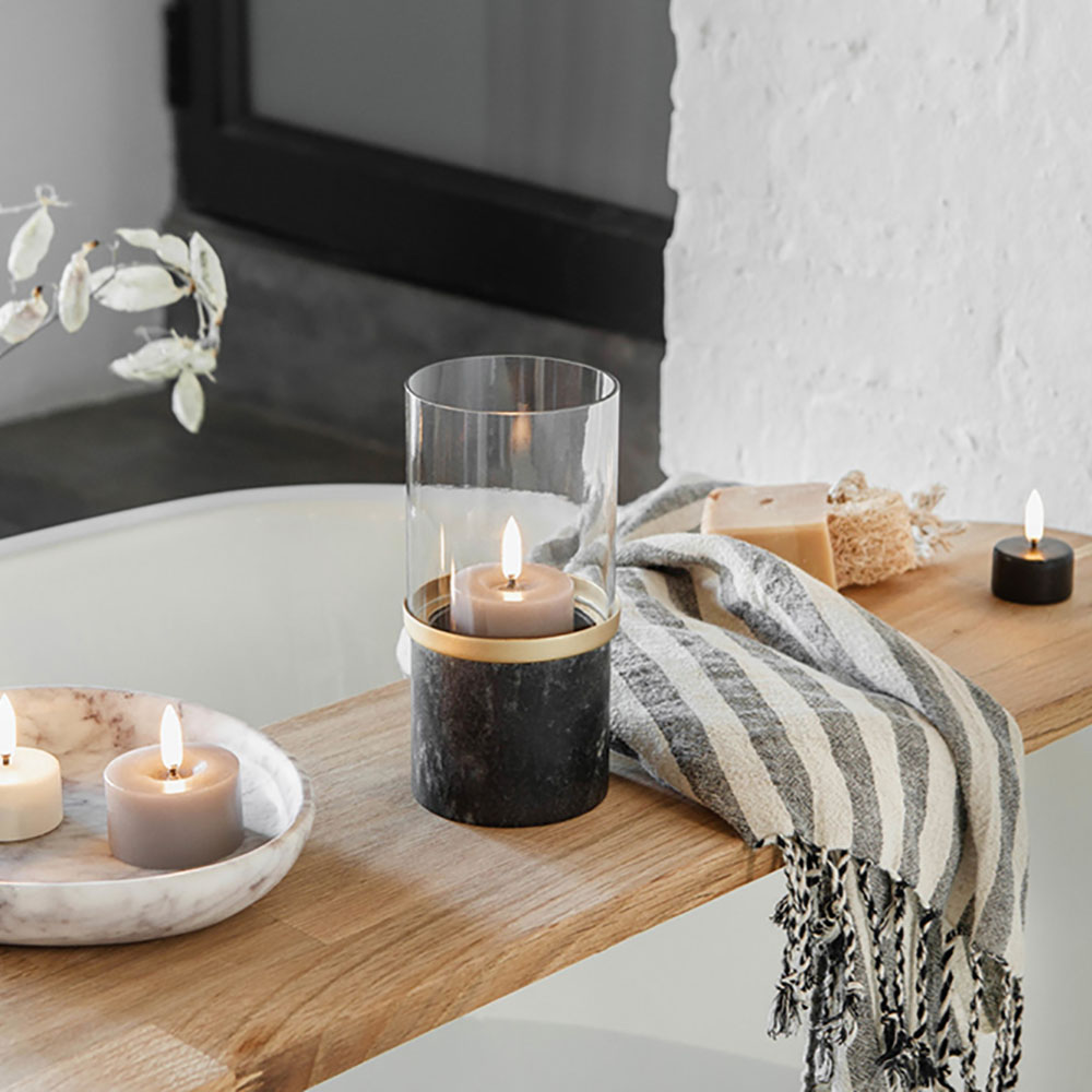 Uyuni LED-Stumpenkerze Melted "Pillar" weiß 633181