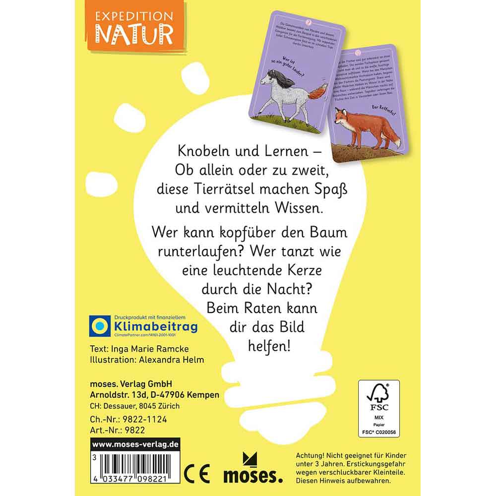 Moses Kartenset 50 Tierrätsel - Wald "Expedition Natur"