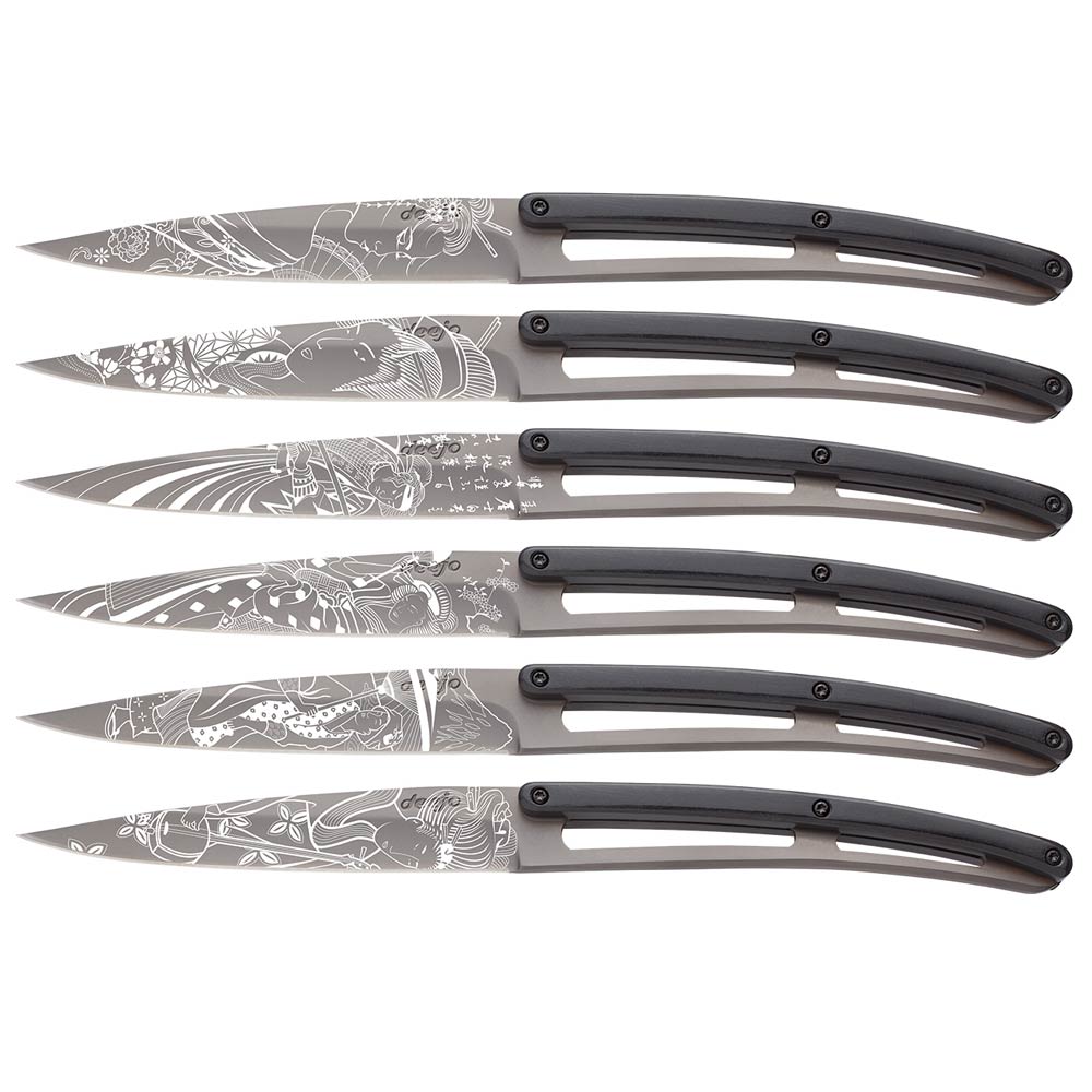 Deejo Steakmesser-Set Ebenholz "Japanisch" 610790